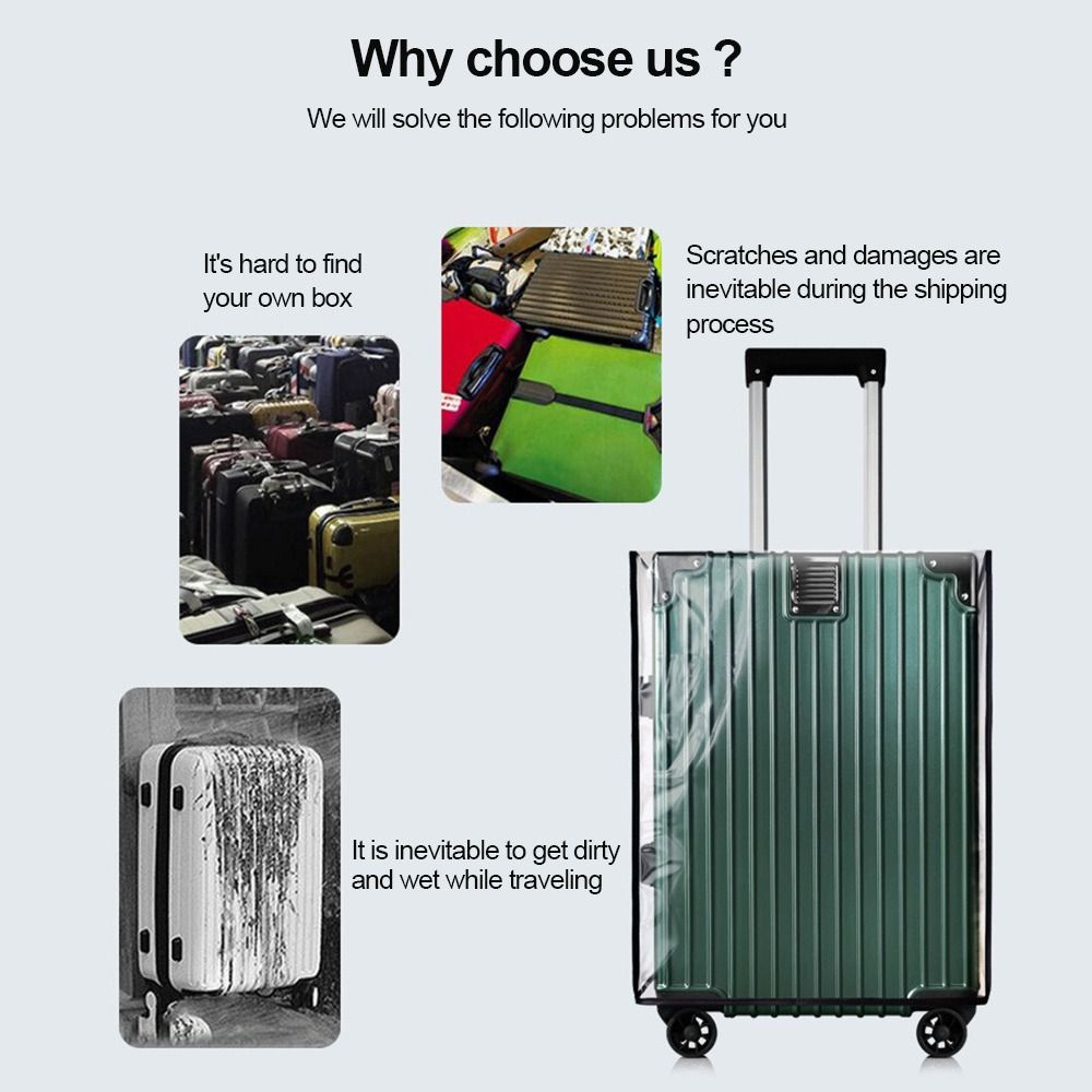 Waterproof Suitcase Cover Protector - 내구성 있는 완전 투명 여행 가방