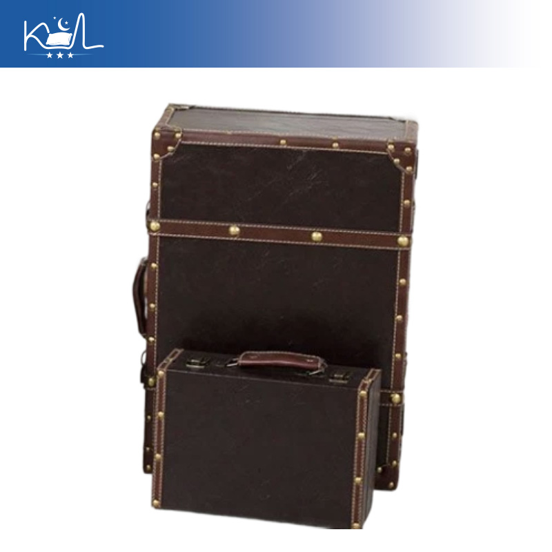 Retro Vintage Trunk Suitcase - 빈티지 브라운 장식용 수트케이스 보관함, 빈티지풍