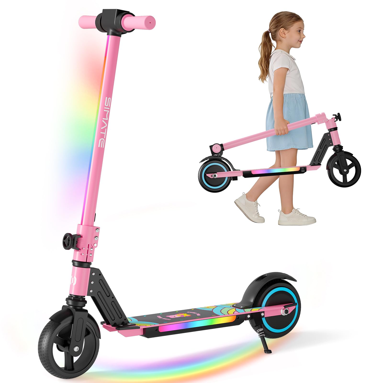 Kids Ride On Suitcase Scooter - SIMATE 어린이용 전동 스쿠터(6-14세), LED 디스플레이