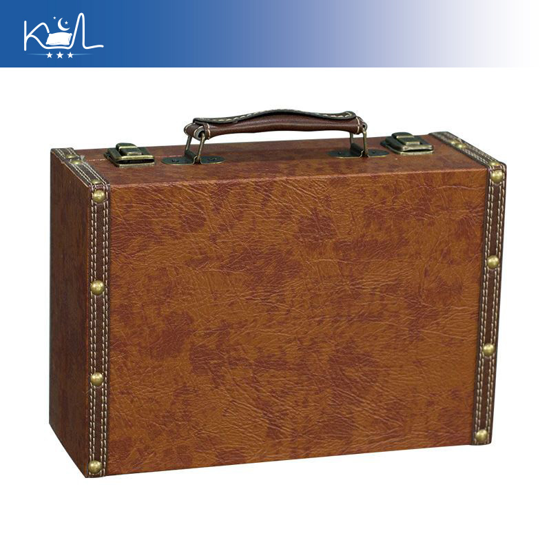 Retro Vintage Trunk Suitcase - 빈티지 브라운 장식용 수트케이스 보관함, 빈티지풍