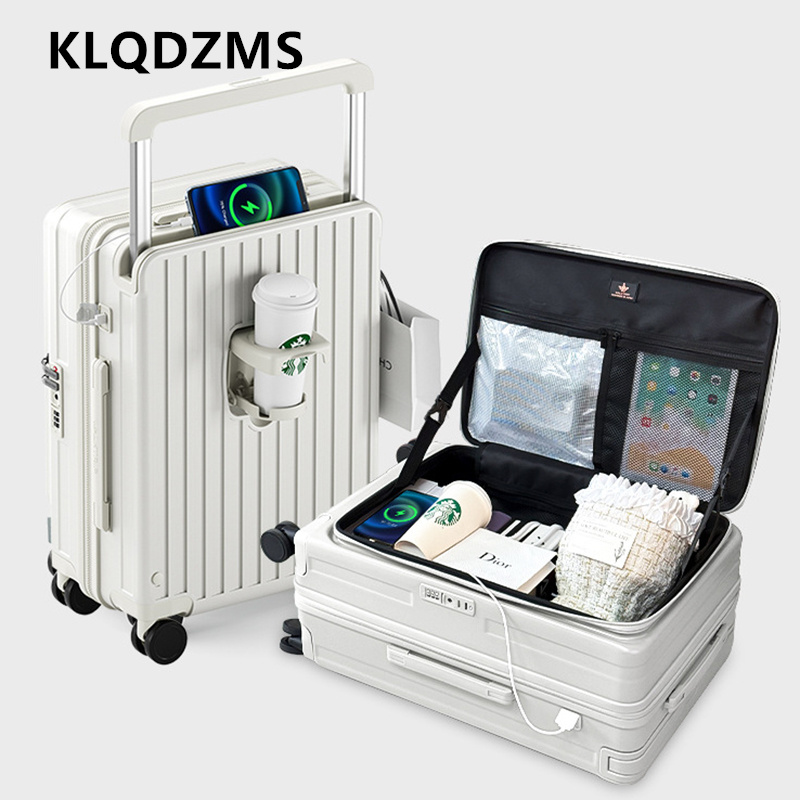 Front Opening Laptop Luggage 24 Inch - KLQDZMS 충전식 여행 가방 전면 개방형