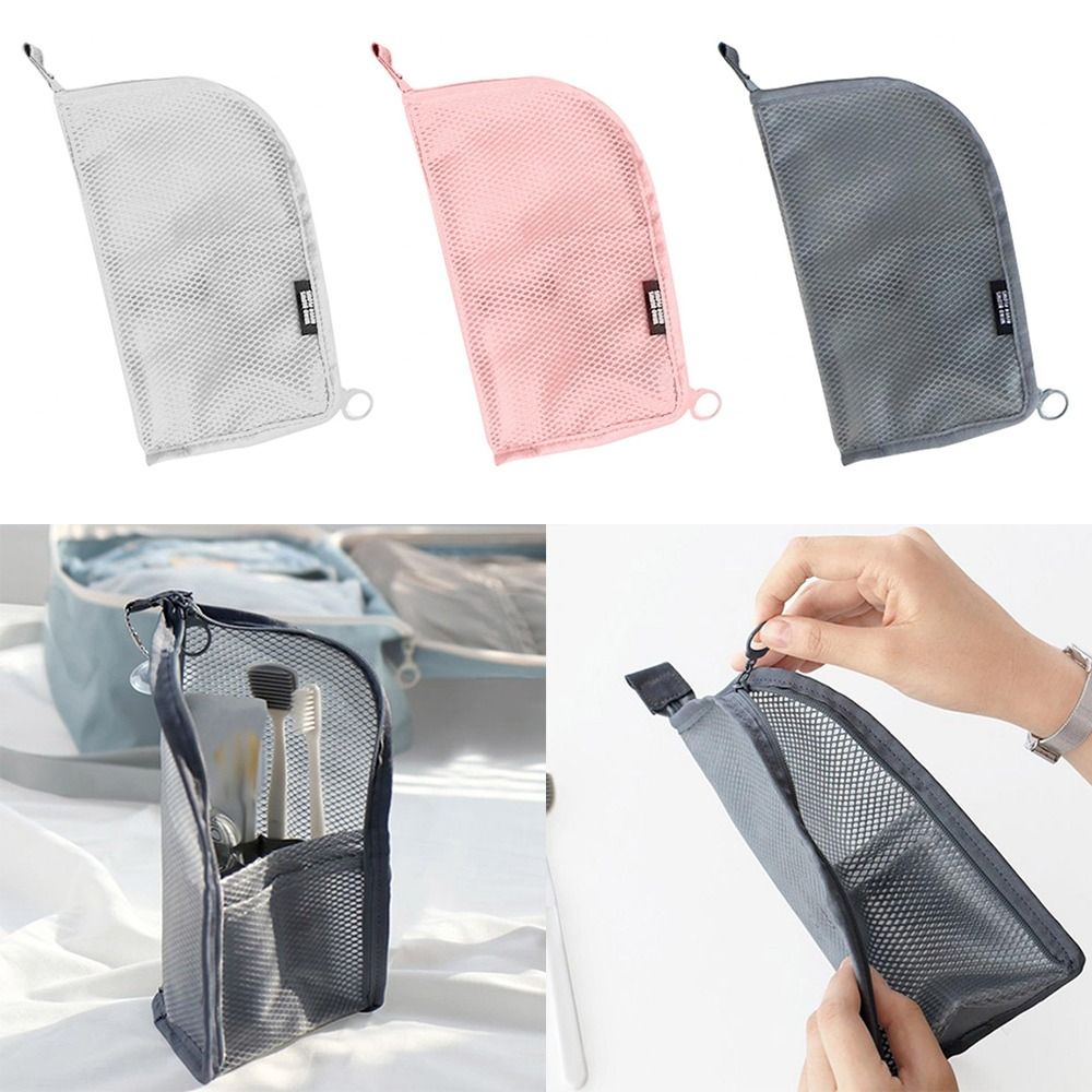 Cosmetic Bags - 휴대용 스탠드 메이크업 브러쉬 가방 메쉬