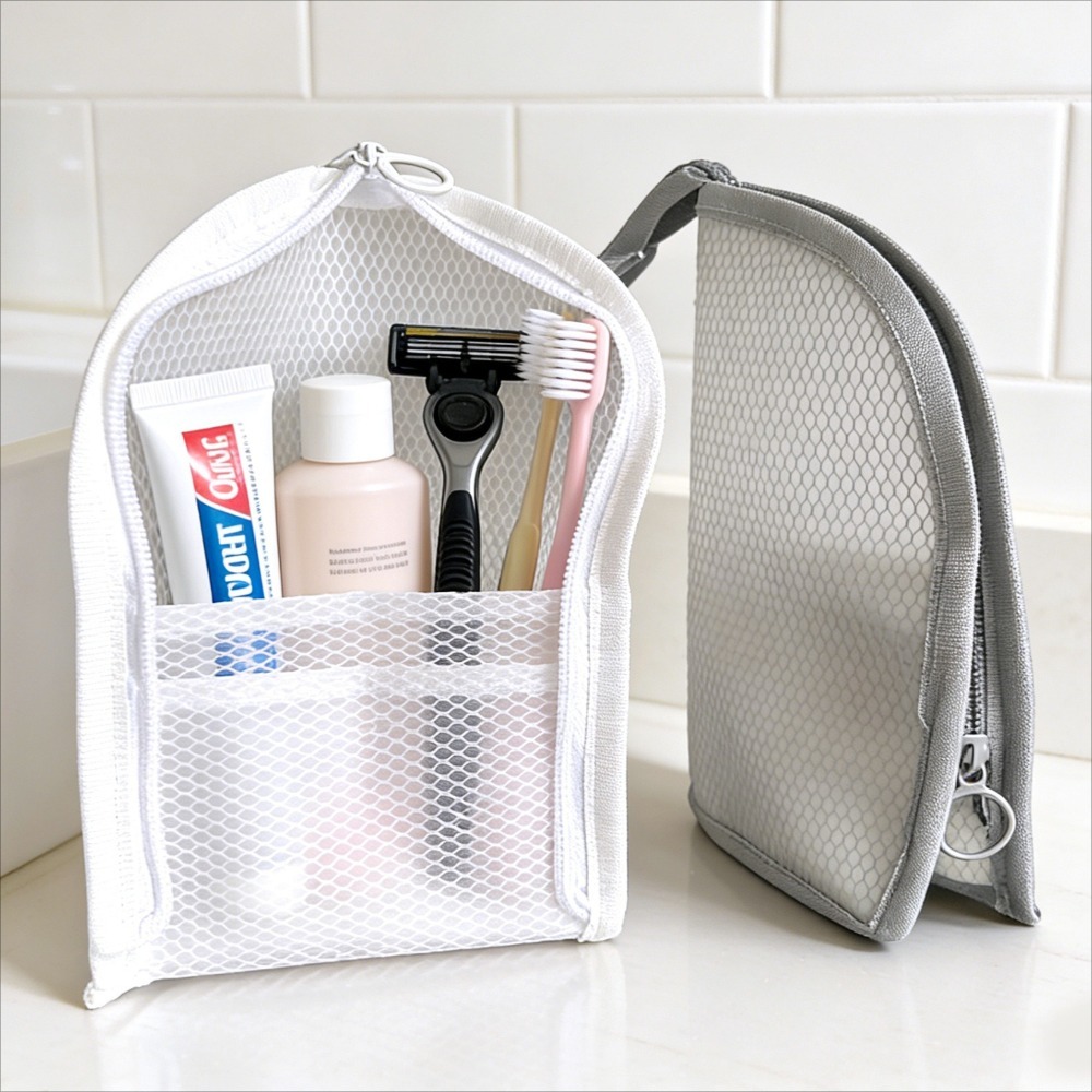 Cosmetic Bags - 메쉬 세면도구 가방 통기성 속건 수직