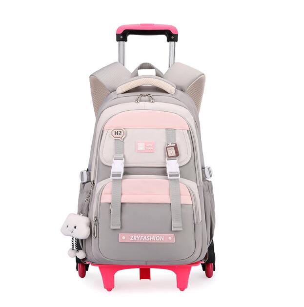 Foldable Rolling Luggage Bag - 여자아이들을 위한 여행용 롤링 러기지 백팩