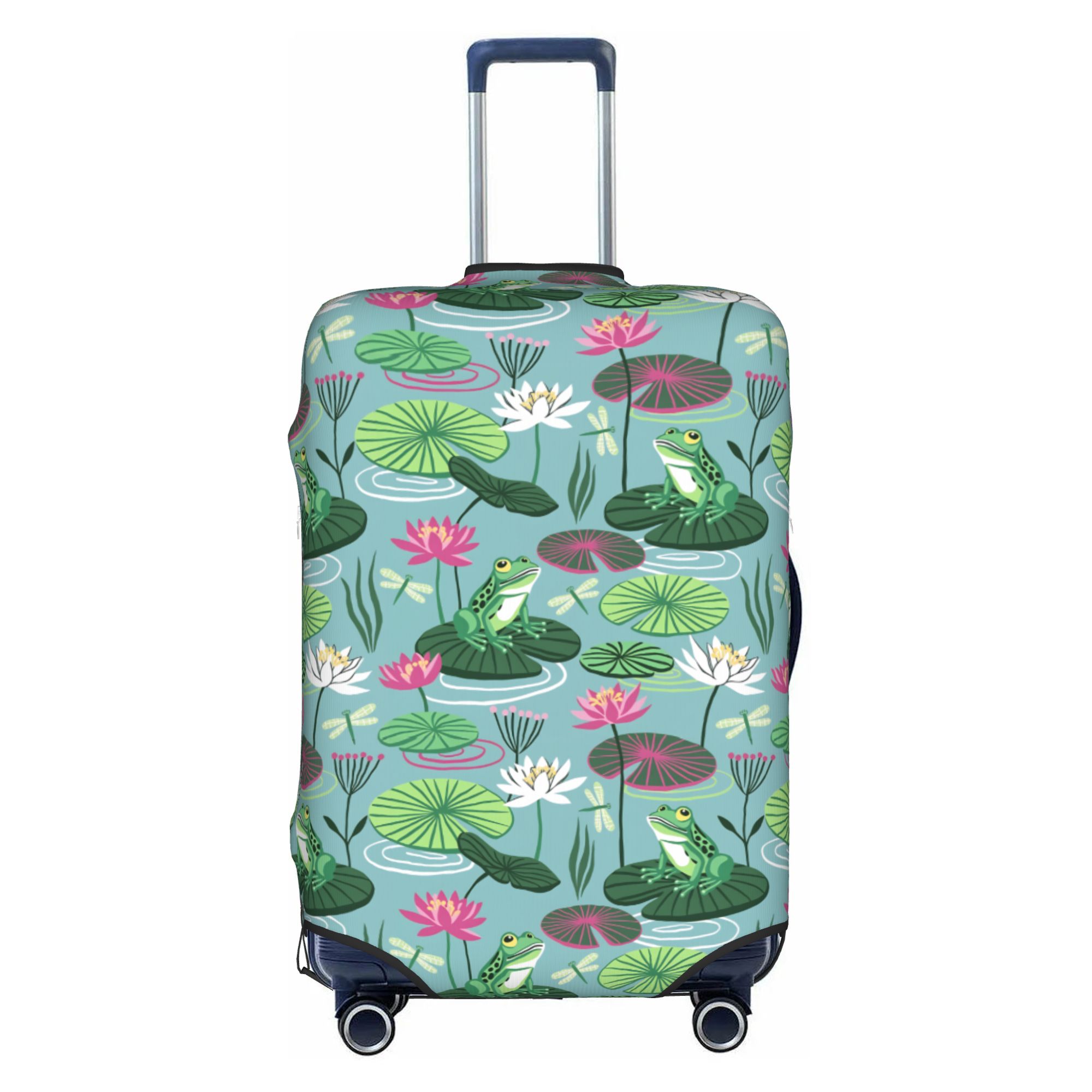 Waterproof Suitcase Cover Protector - 개구리와 수련 여행용 수하물 커버 방진