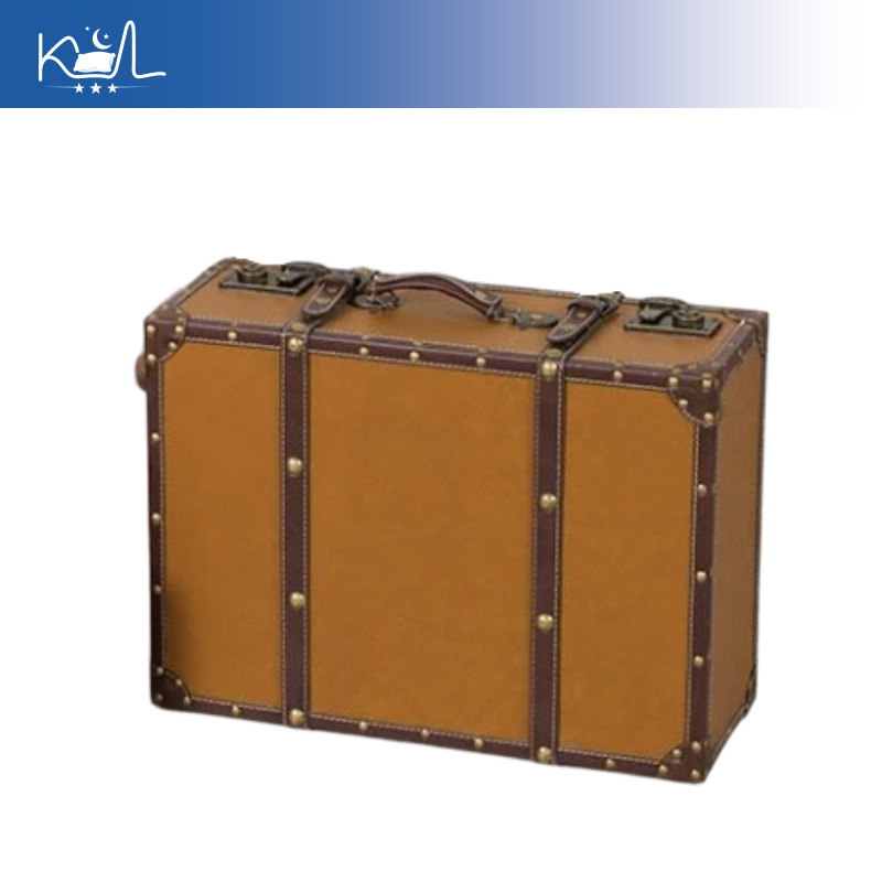 Retro Vintage Trunk Suitcase - 빈티지 오렌지색 장식용 수트케이스 보관함, 빈티지풍