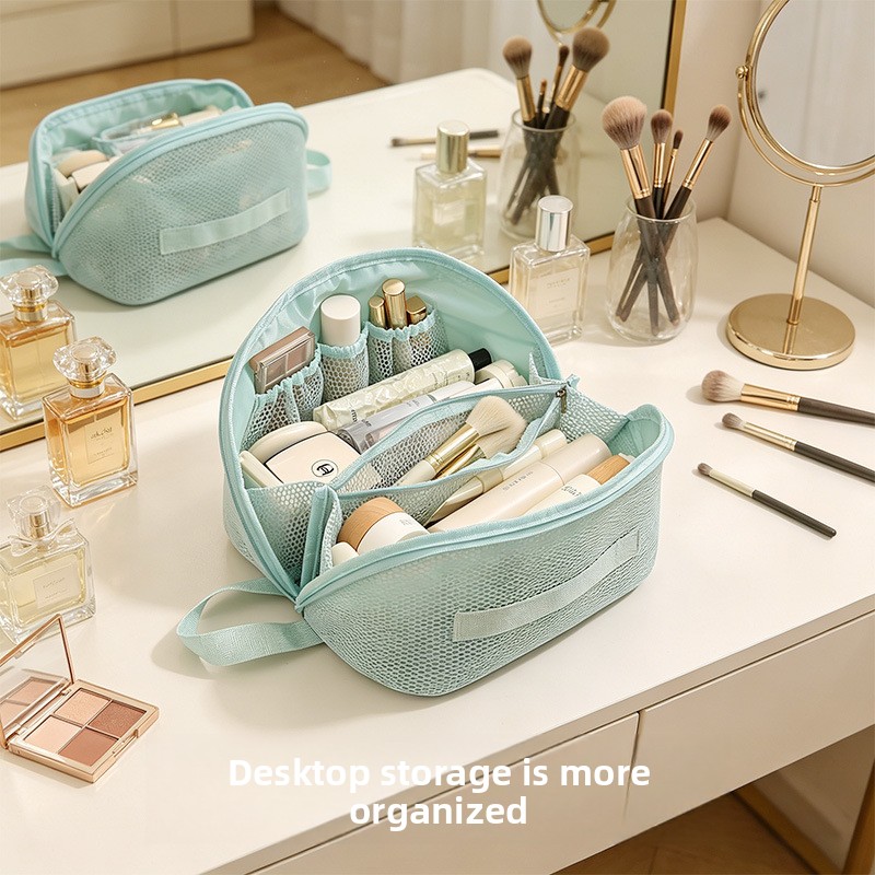 Cosmetic Bags - 신상품 메쉬 화장품 가방 대용량 파티션