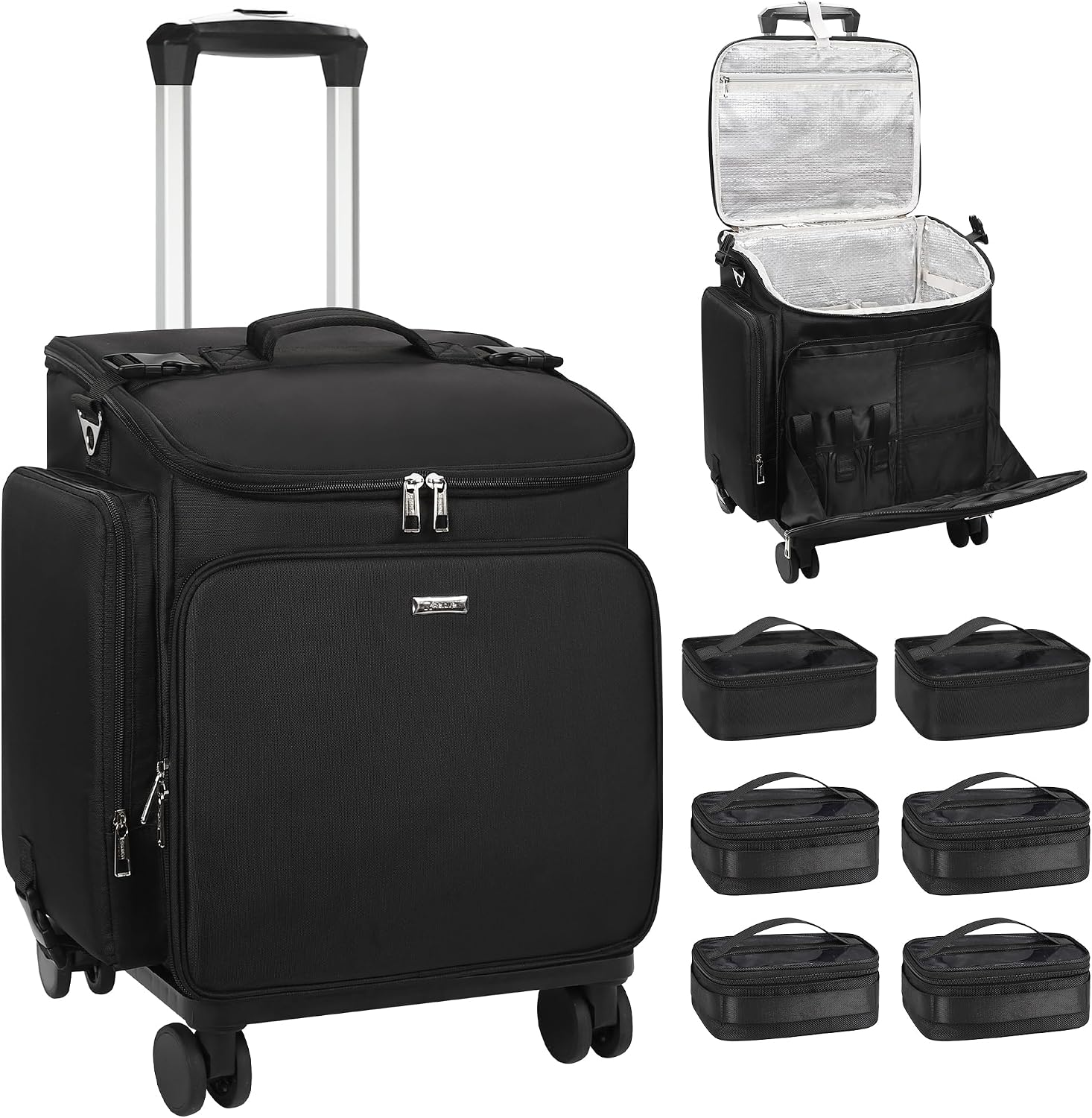 롤링 메이크업 케이스 헤어 도구 여행 가방 6개의 투명 - Travel Bags 리뷰 및 가격