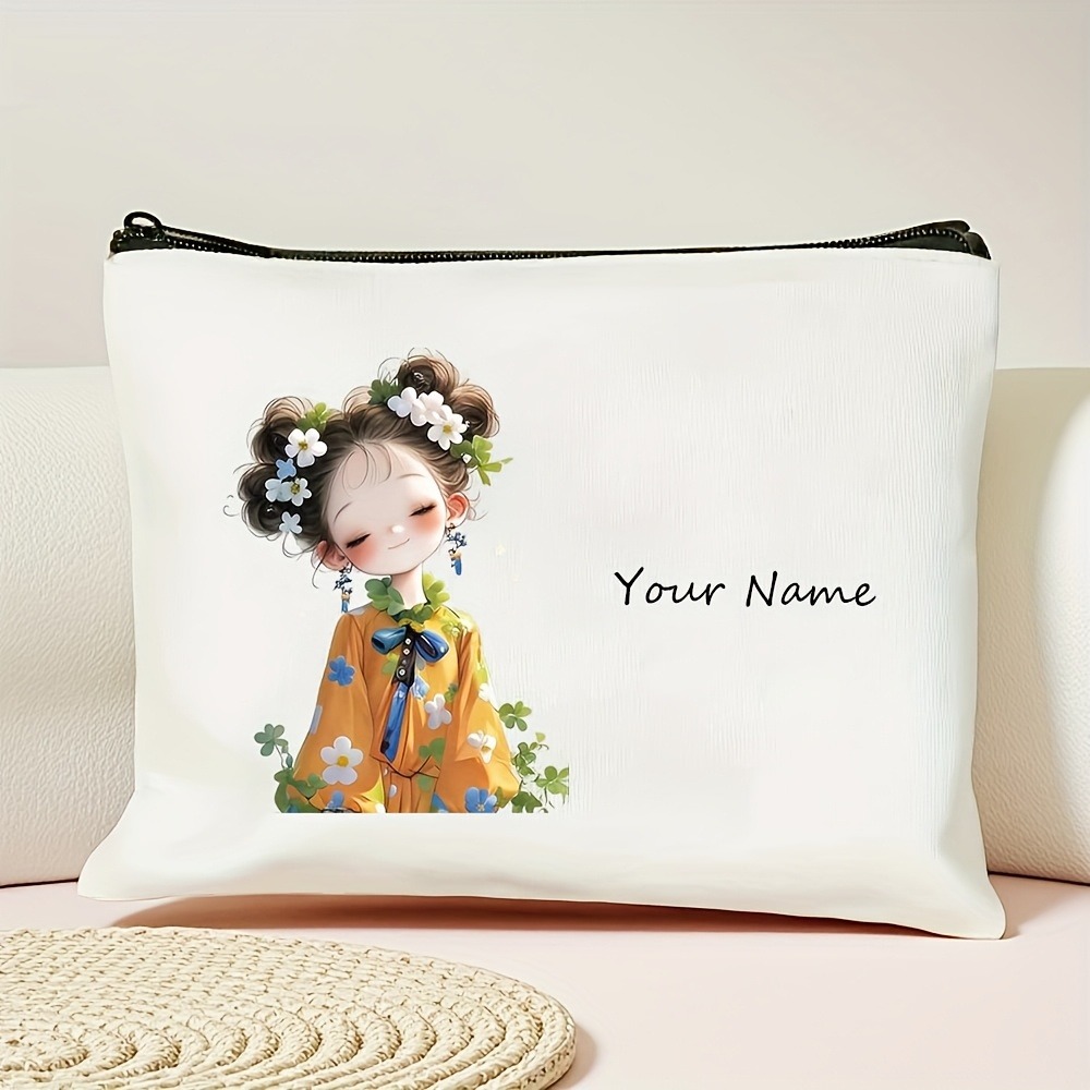 한국 스타일 애니메이션 소녀 메이크업 가방 맞춤 이름/ - Cosmetic Bags 리뷰 및 가격