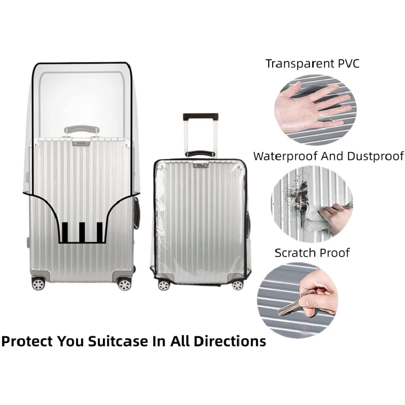 새로운 20-30인치 수하물 커버 투명 보호대 방수 두 - Waterproof Suitcase Cover Protector 리뷰 및 가격