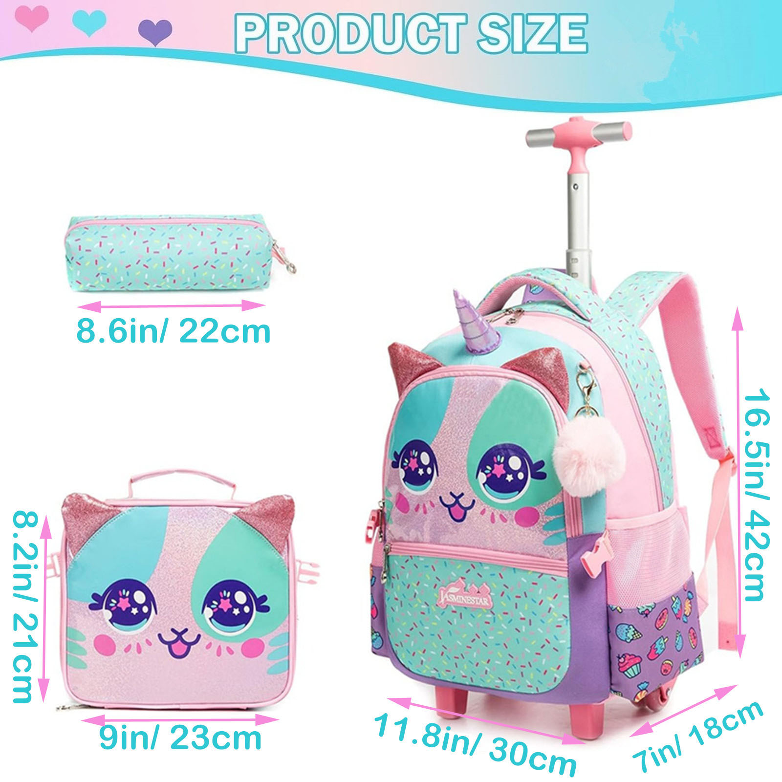 바퀴가 달린 귀여운 롤링 배낭, 초등 학생용 배낭, 여 - Foldable Rolling Luggage Bag 리뷰 및 가격