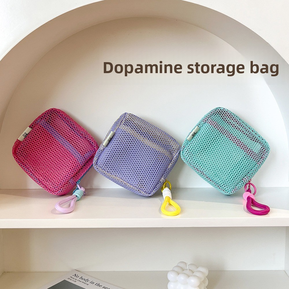 새로운 도파민 컬러 수납 가방 손잡이가 있는 대용량 화 - Cosmetic Bags 리뷰 및 가격