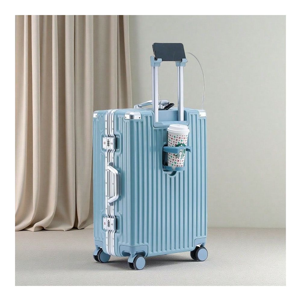 20/24인치 알루미늄 프레임 여행가방 세트, 컵홀더, - Aluminum Frame Carry On Luggage 리뷰 및 가격