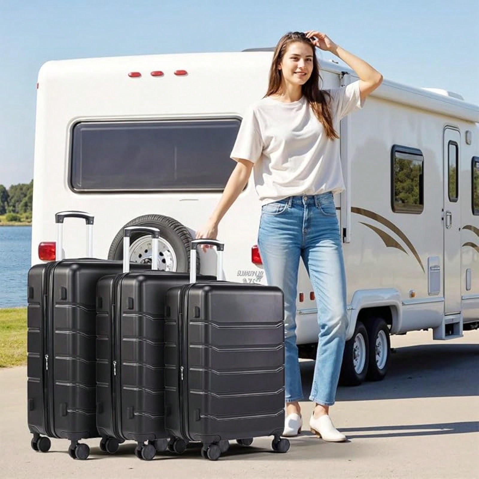 3피스 수하물 세트, 하드사이드 기내용 수하물, 확장형 - Expandable Hard Shell Luggage Set 리뷰 및 가격