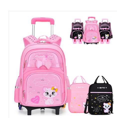 학생 학교 롤링 배낭 학교 트롤리 가방 세트 소녀 학교 - Foldable Rolling Luggage Bag 리뷰 및 가격