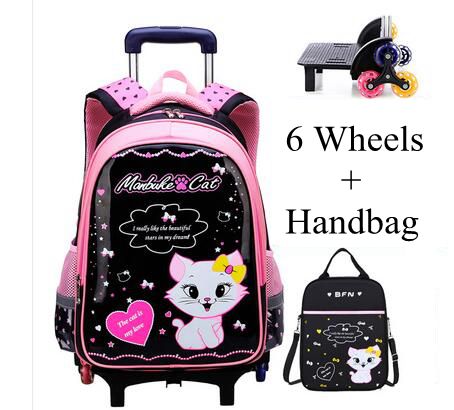 학생 학교 롤링 배낭 학교 트롤리 가방 세트 소녀 학교 - Foldable Rolling Luggage Bag 리뷰 및 가격