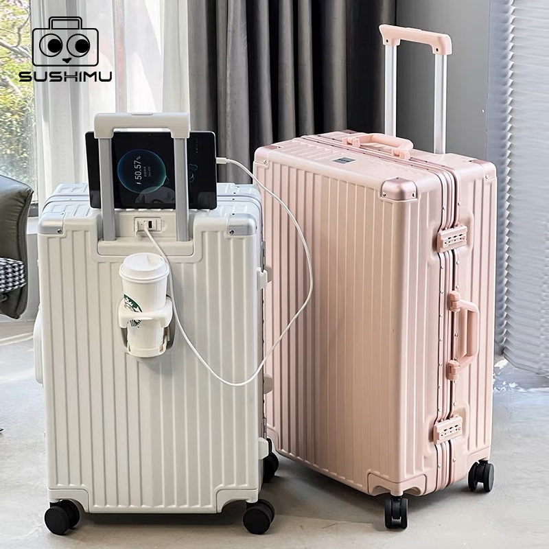 SUSHIMU 컵 폰 홀더가 있는 수하물 운반 스피너  - Spinner Wheel Rolling Suitcase 20 Inch 리뷰 및 가격