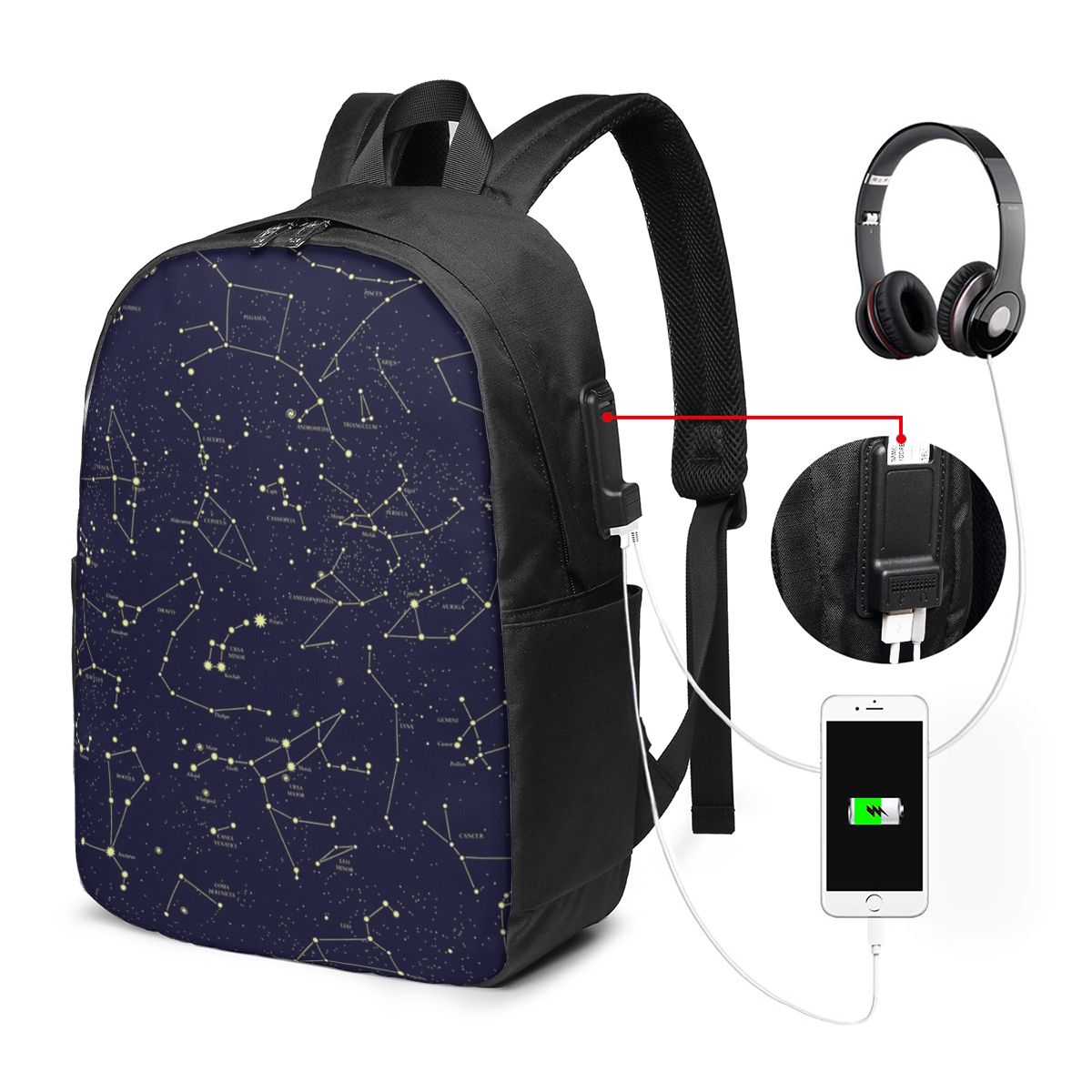 밤하늘 황금 천상의 별 조디악 별자리 배낭 여행 노트북 - Travel Bags 리뷰 및 가격
