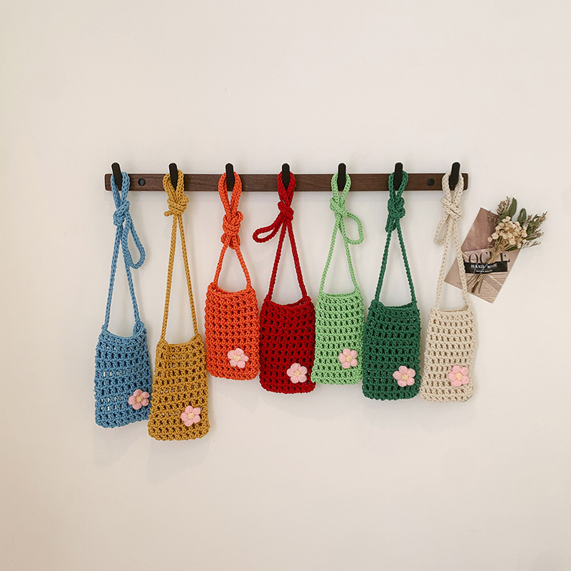 1pcs 새로운 속이 빈 니트 다목적 전화 가방 소형  - Handbags 리뷰 및 가격