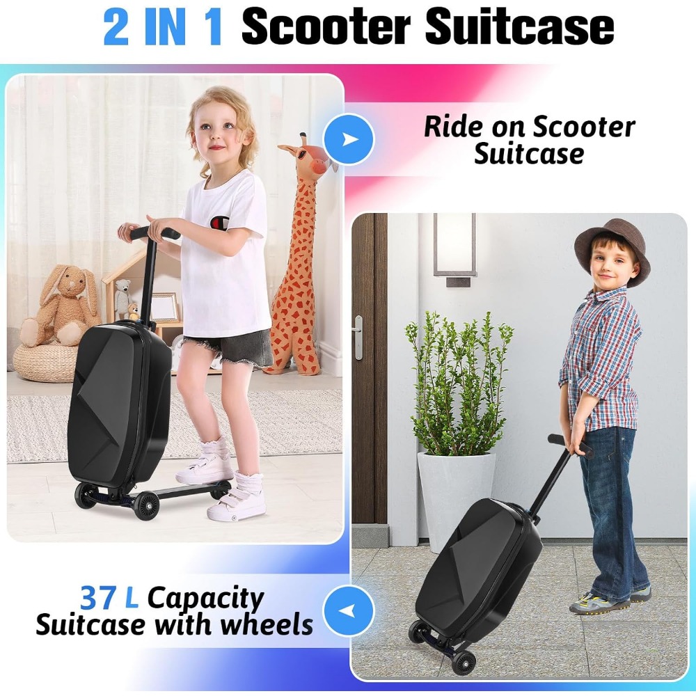 어린이용 스쿠터 캐리어: 가볍고 접이식인 라이드온 여행 - Kids Ride On Suitcase Scooter 리뷰 및 가격