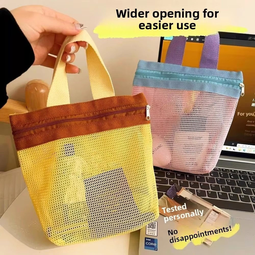 새로운 도파민 메쉬 세면 용품 가방 투명 휴대용 화장품 - Cosmetic Bags 리뷰 및 가격