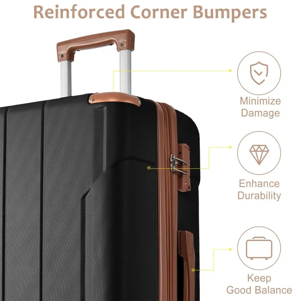 3피스 확장형 하드쉘 ABS 여행가방 세트, 더블 스피 - Expandable Hard Shell Luggage Set 리뷰 및 가격