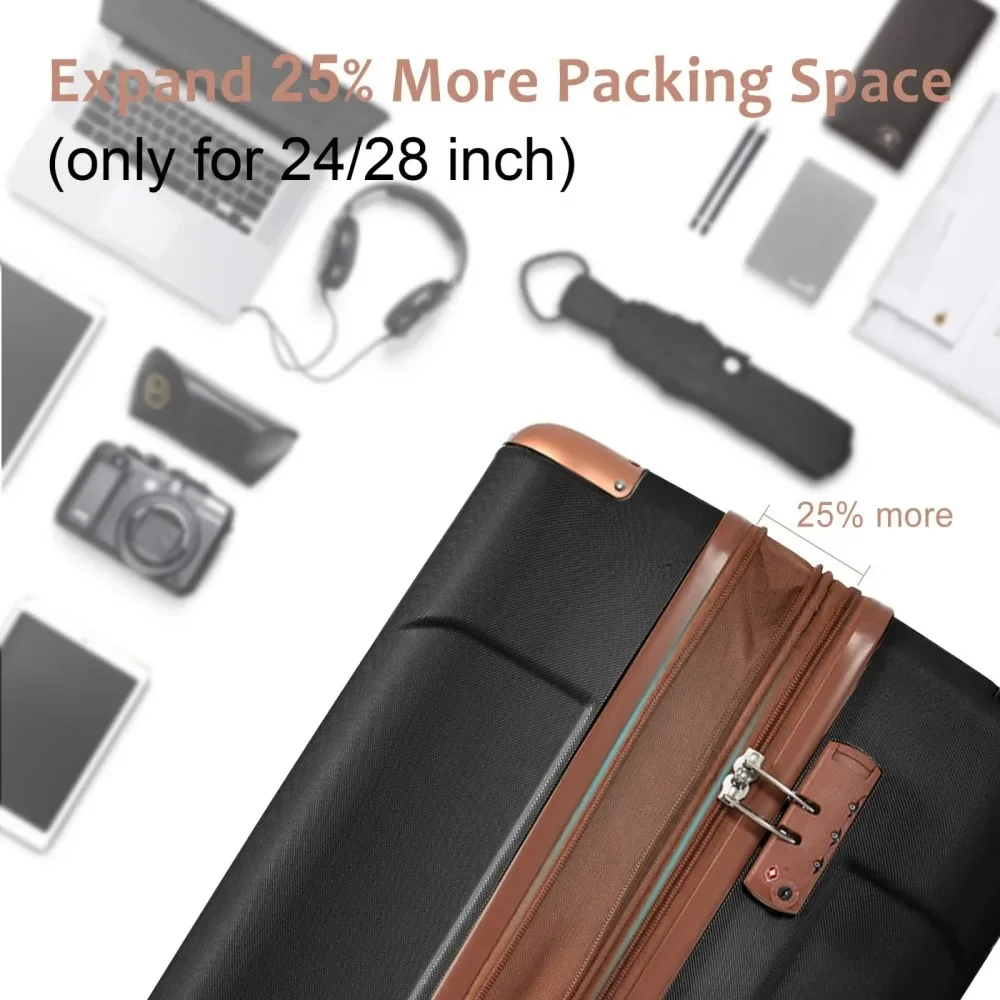 3피스 확장형 하드쉘 ABS 여행가방 세트, 더블 스피 - Expandable Hard Shell Luggage Set 리뷰 및 가격