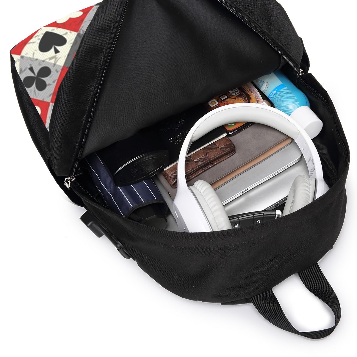 플레잉 카드 포커 프린트 배낭 여행 노트북 가방 컴퓨터 - Travel Bags 리뷰 및 가격