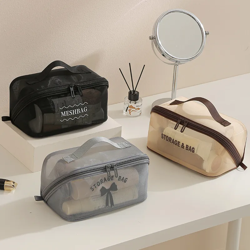 대용량 화장품 가방 메쉬 통기성 휴대용 수납 정리함 심 - Cosmetic Bags 리뷰 및 가격