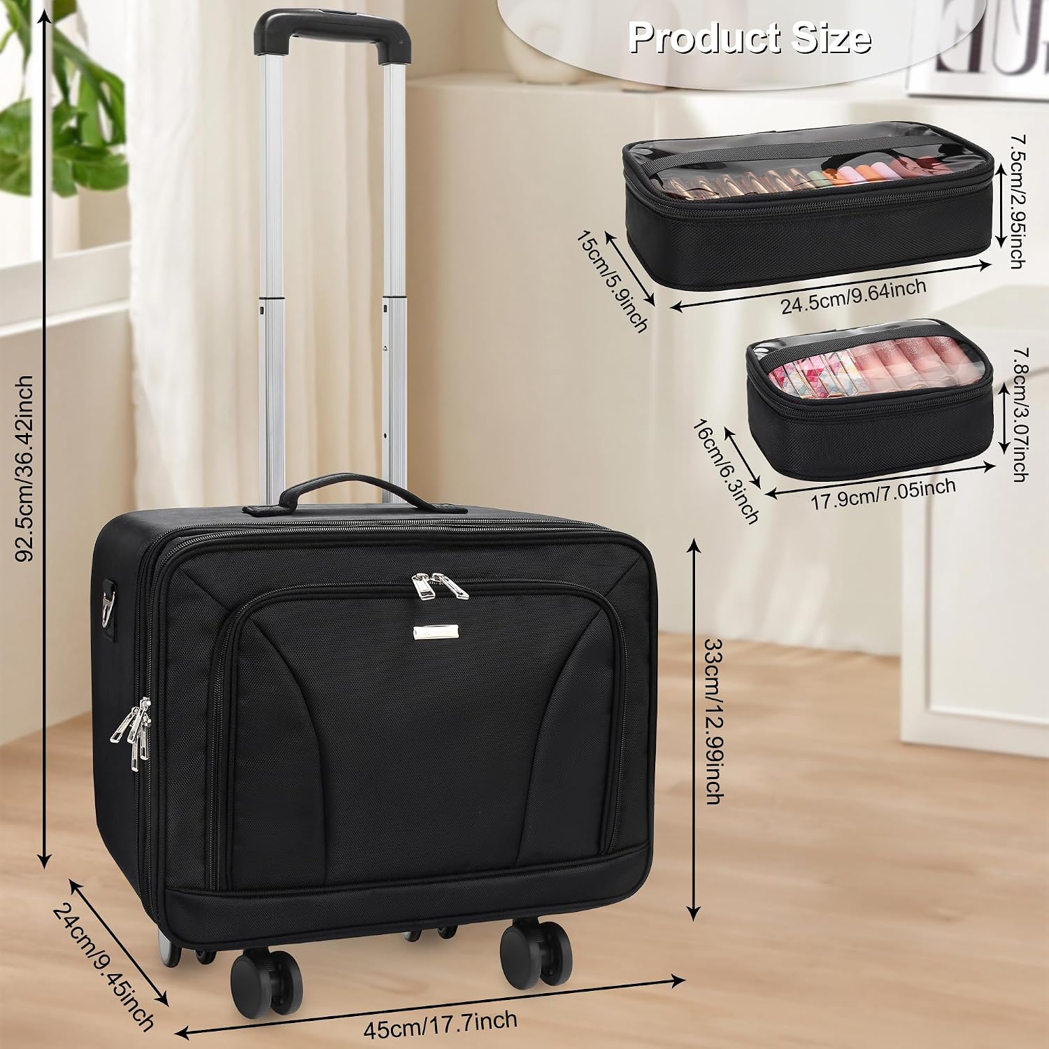 특대형 360도 회전식 메이크업 여행용 트레인 케이스  - Travel Bags 리뷰 및 가격