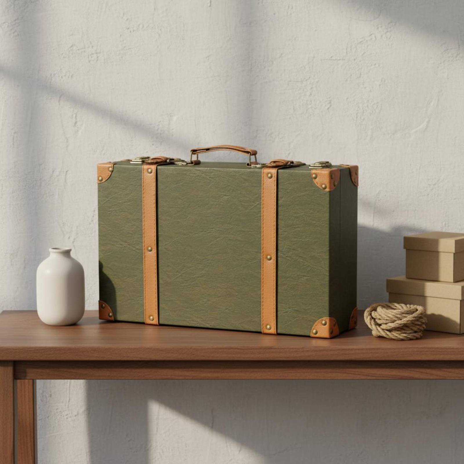 3피스 빈티지 여행 가방 세트 사진 소품 레트로 가죽  - Retro Vintage Trunk Suitcase 리뷰 및 가격