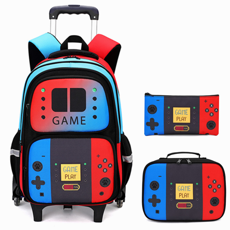 3PCS 어린이용 롤링 백팩 (남아용 게이머 롤러 휠  - Foldable Rolling Luggage Bag 리뷰 및 가격