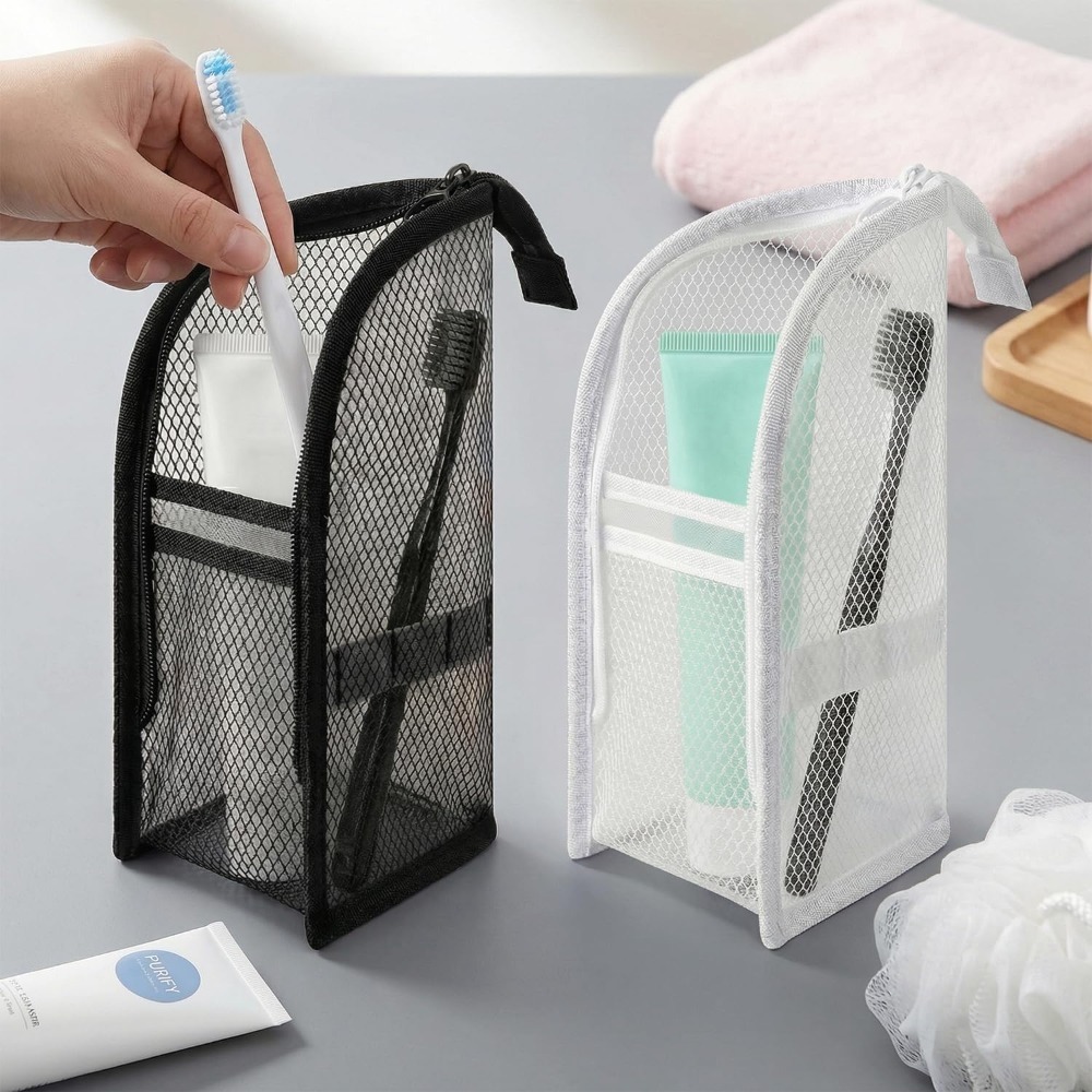 메쉬 세면도구 가방 통기성 속건 수직 칫솔 홀더 여행용 - Cosmetic Bags 리뷰 및 가격