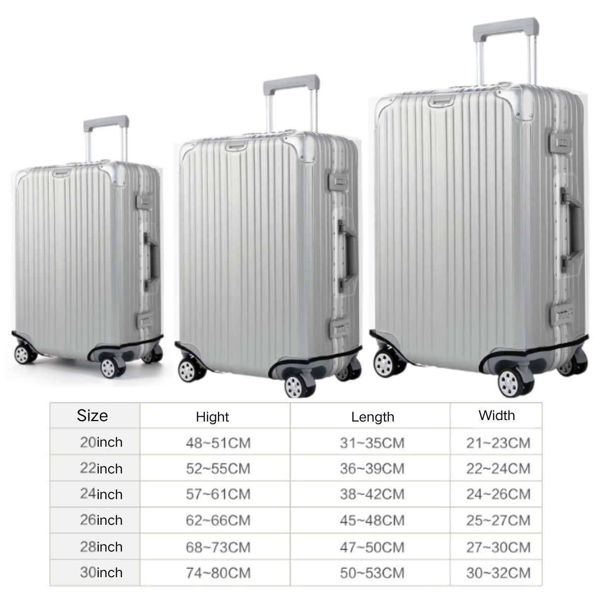 두꺼운 투명 수하물 커버 보호대, 18인치 20인치 2 - Waterproof Suitcase Cover Protector 리뷰 및 가격