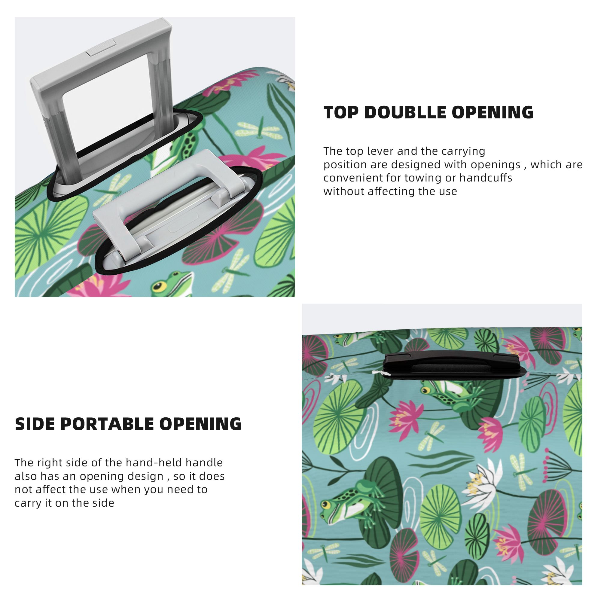 개구리와 수련 여행용 수하물 커버 방진 동물 애호가용  - Waterproof Suitcase Cover Protector 리뷰 및 가격