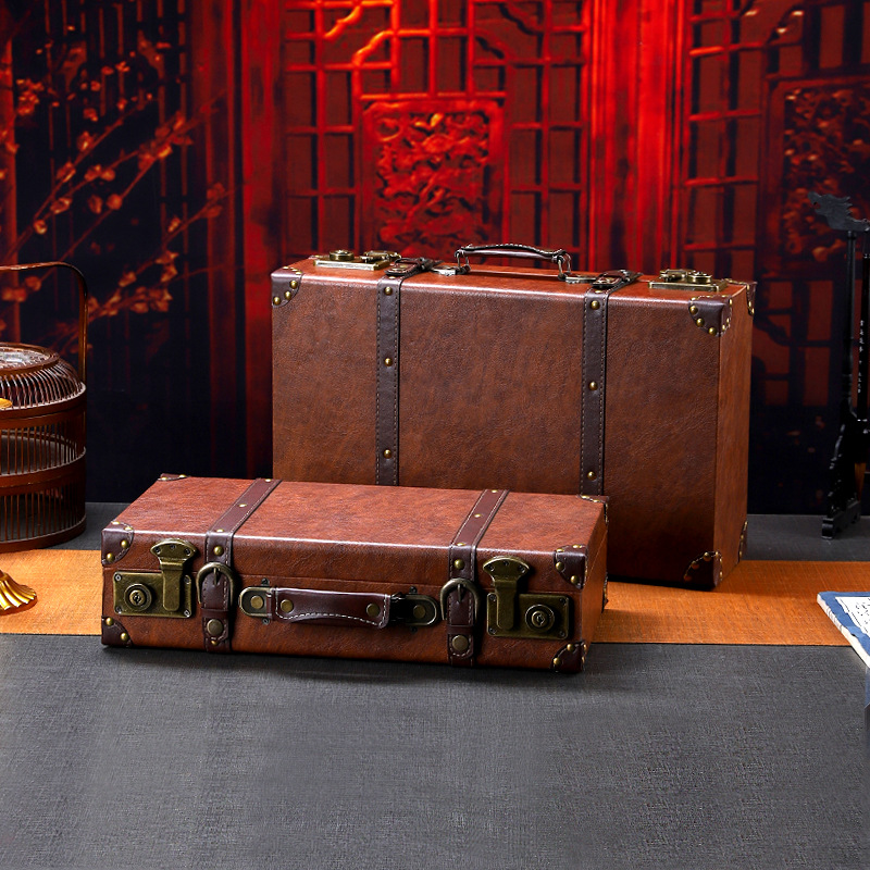 빈티지 나무 여행 가방 다기능 레트로 수납 상자 소매  - Retro Vintage Trunk Suitcase 리뷰 및 가격