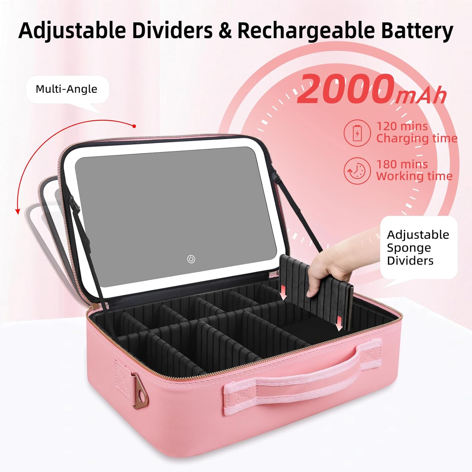 대용량 메이크업 가방 15''X11'' LED 거울 3 - Cosmetic Bags 리뷰 및 가격