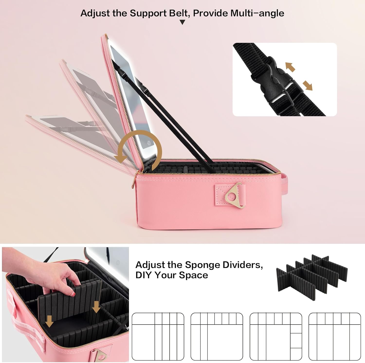 대용량 메이크업 가방 15''X11'' LED 거울 3 - Cosmetic Bags 리뷰 및 가격
