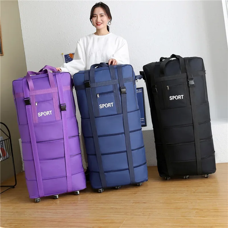 플러스 항공사 체크 백 옥스포드 대용량 여행 범용 휠  - Foldable Rolling Luggage Bag 리뷰 및 가격